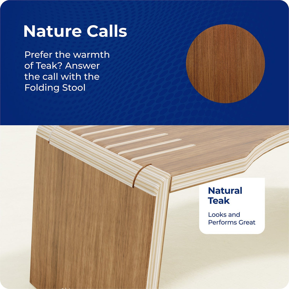 Oslo Teak Folding Stool